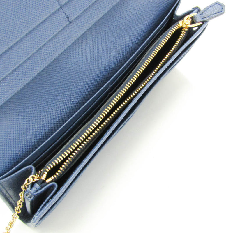 Prada Saffiano Blue Leather Wallet  (Pre-Owned)