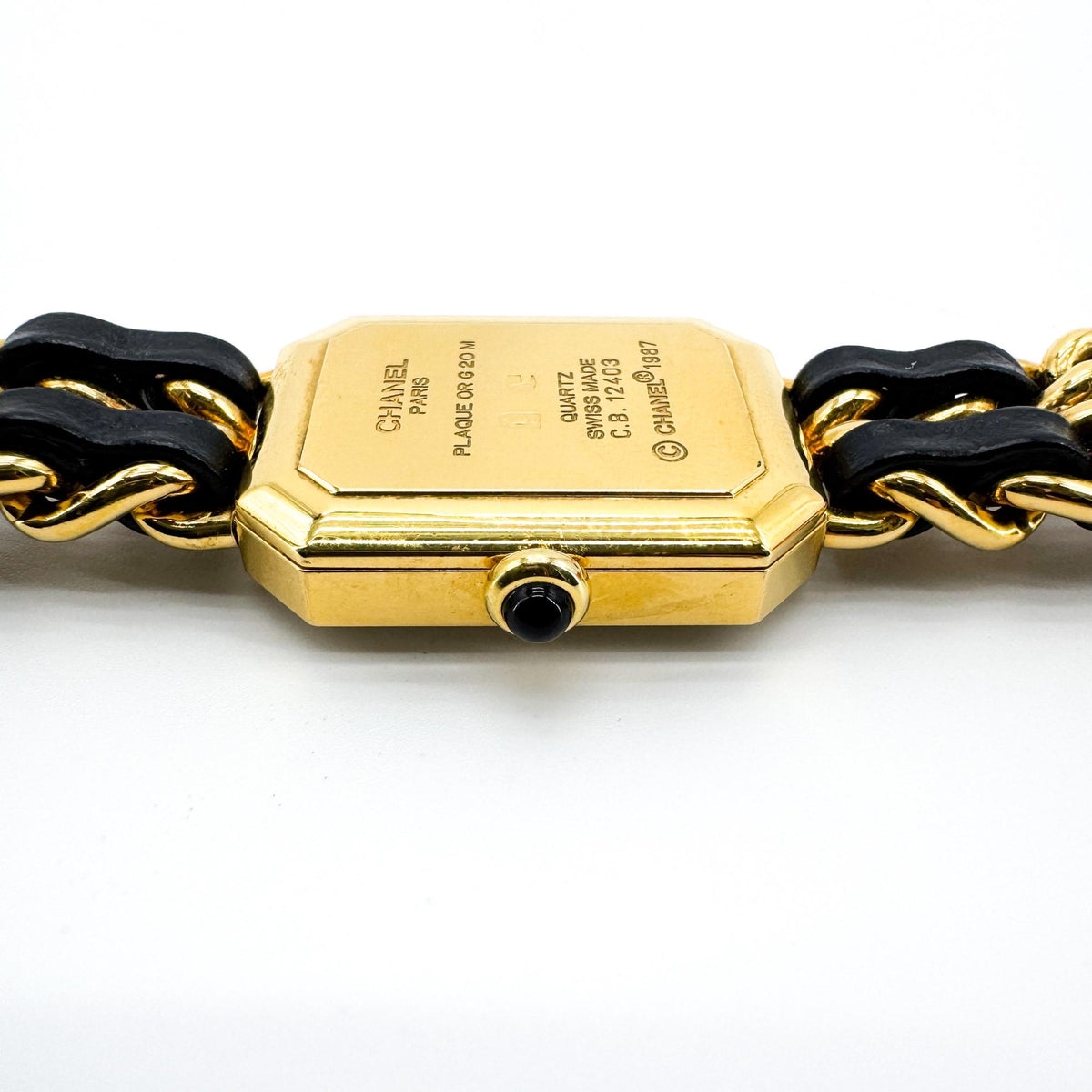 Chanel Premiere Rock Quartz Plated Metal And Leather Watch (Pre-Owned)