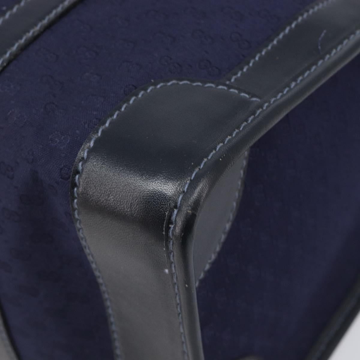 Gucci Vintage Web Boston Gg Canvas Navy Canvas Handbag (Pre-Owned)