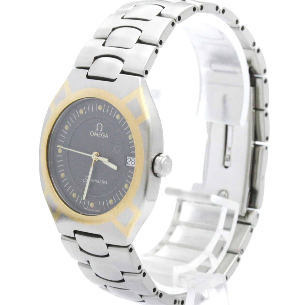 Omega Seamaster Polaris Quartz Stainless Steel With Plated Metal Watch (Pre-Owned)
