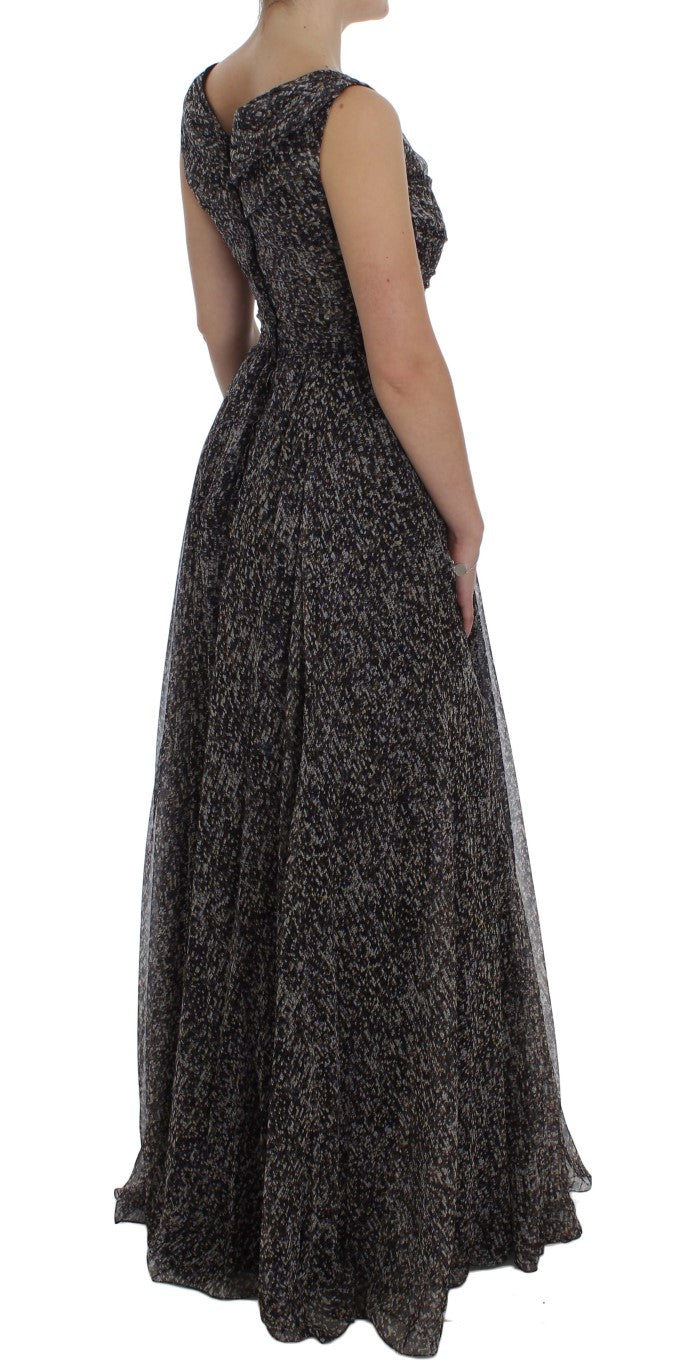 Dolce & Gabbana Dark Silk Shift Gown Full Length Women's Dress