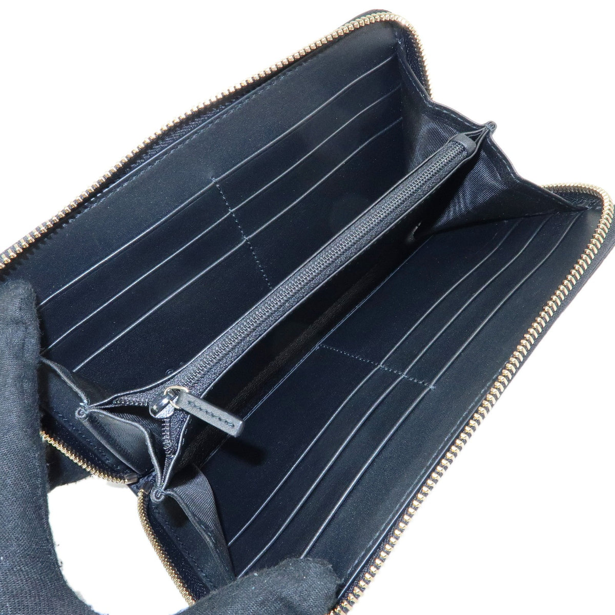 Gucci Zip Organizer Microguccissima Leather Black Leather Wallets Accessory (Pre-Owned)