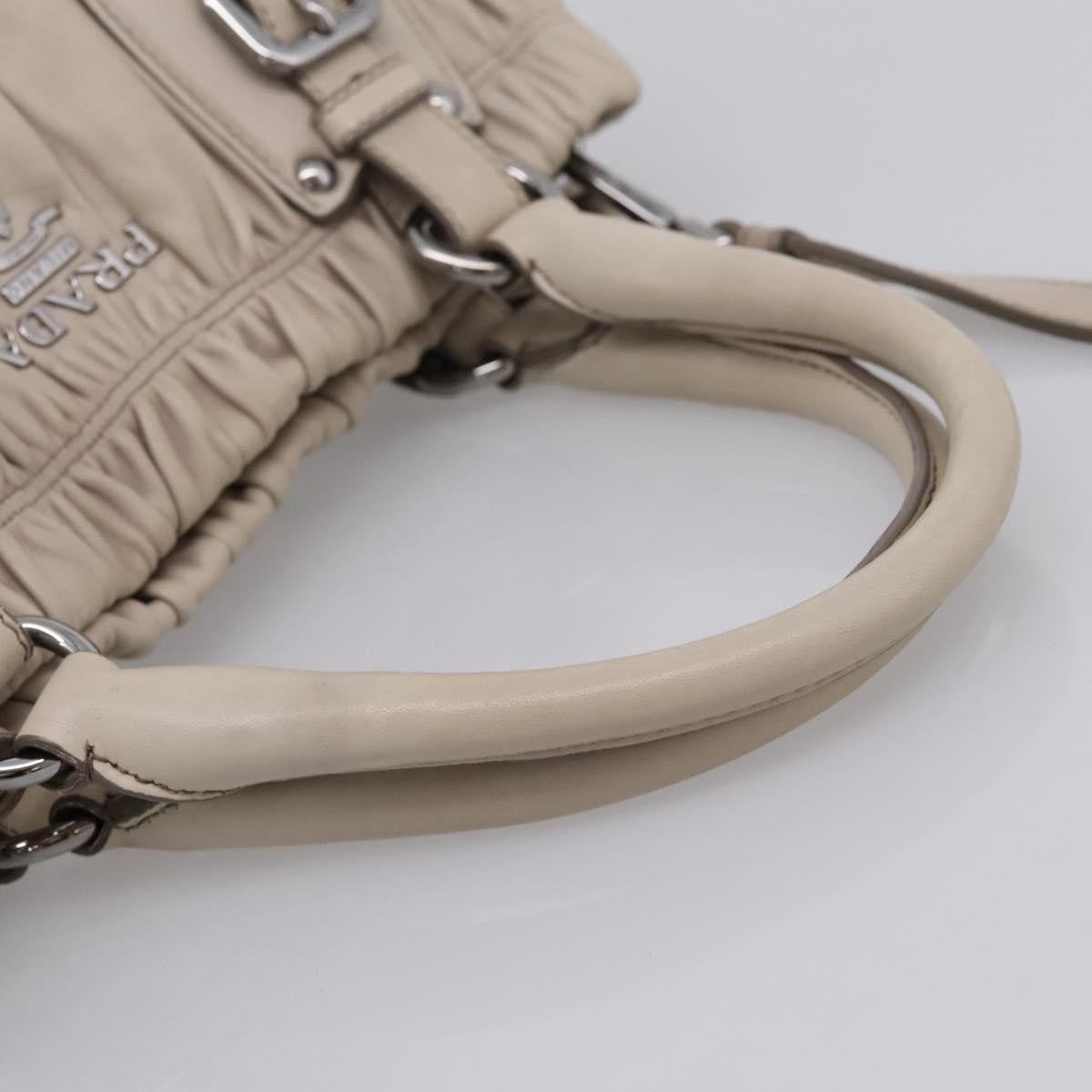 Prada Gaufre Convertible Nappa Leather Beige Leather Tote Bag Bag (Pre-Owned)