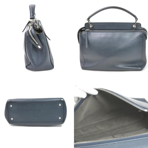 Fendi Dot Com Navy Leather Shoulder Bag (Pre-Owned)