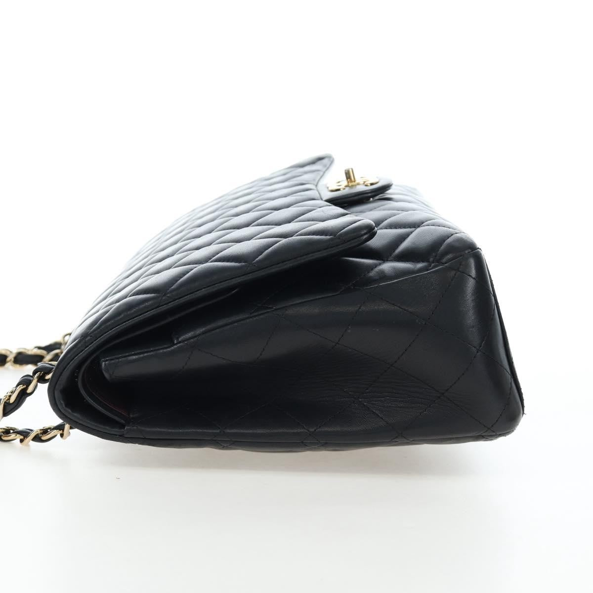 Chanel Classic Timeless Double Flap Quilted Caviar Black Leather Handbag (Pre-Owned)