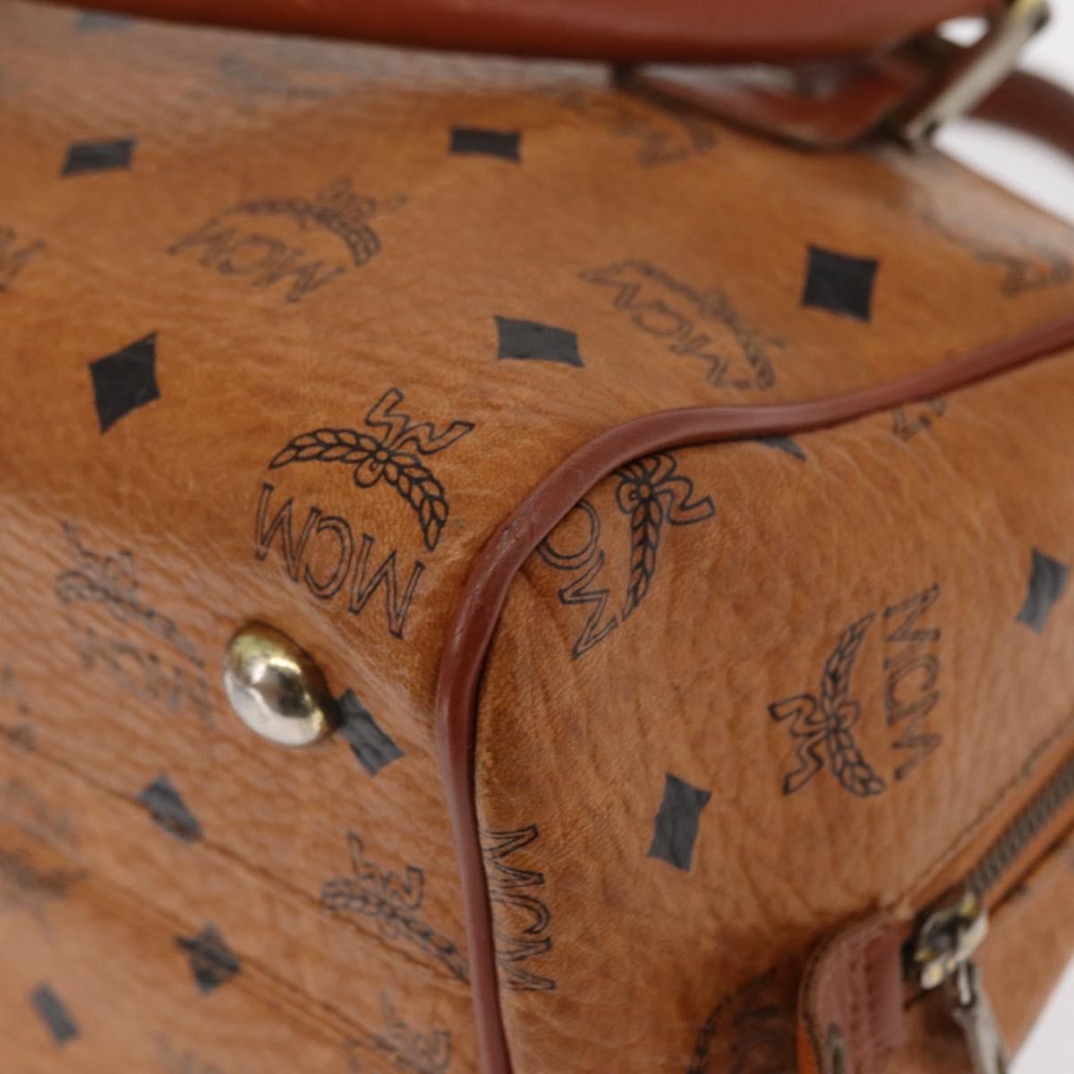 MCM Visetos Logogramme Canvas And Leather Brown Canvas Handbag (Pre-Owned)