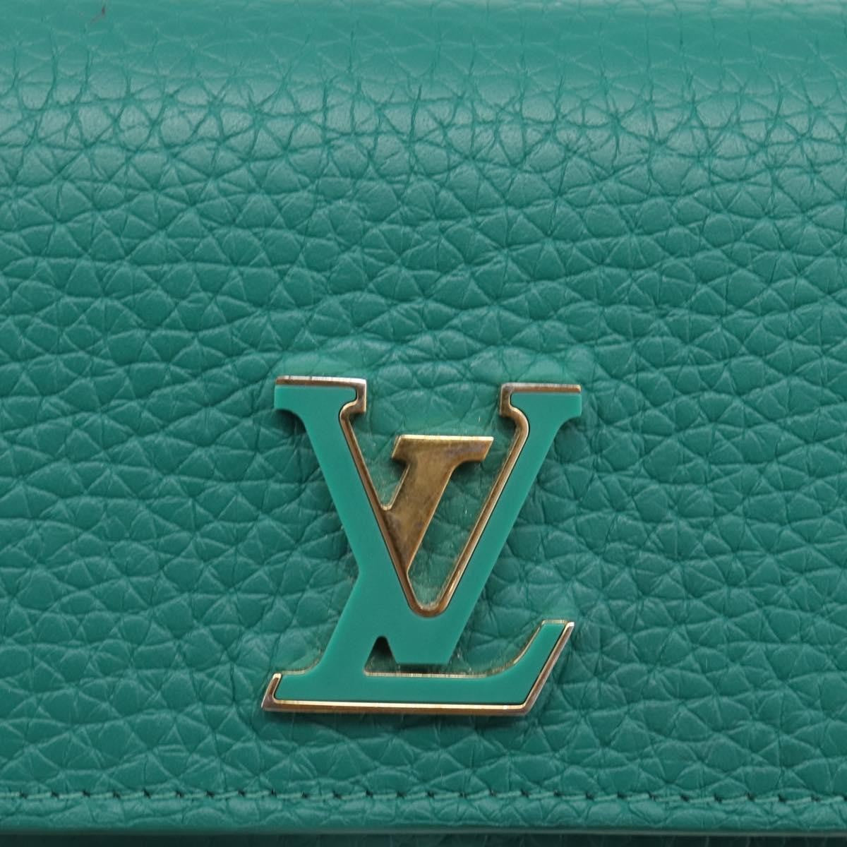 Louis Vuitton Capucines Leather Green Leather Wallets Accessory (Pre-Owned)