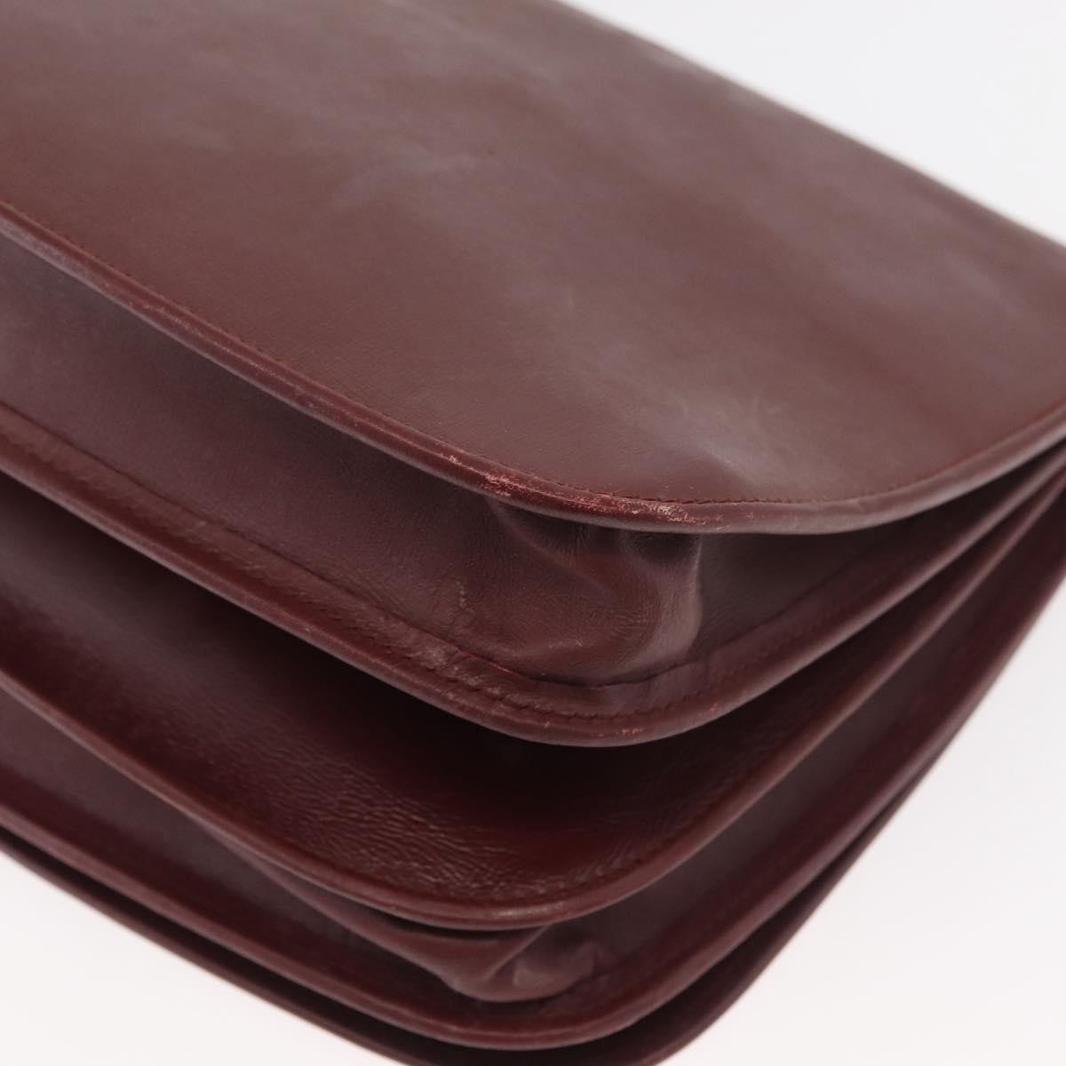 Cartier Must De Cartier Leather Burgundy Leather Shoulder Bag Bag (Pre-Owned)