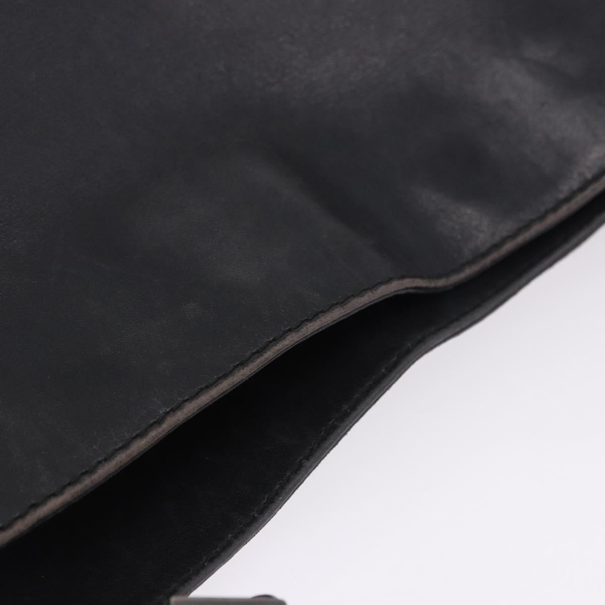 Gucci Vintage Bamboo Handle Open Hobo Leather Black Leather Shoulder Bag Bag (Pre-Owned)