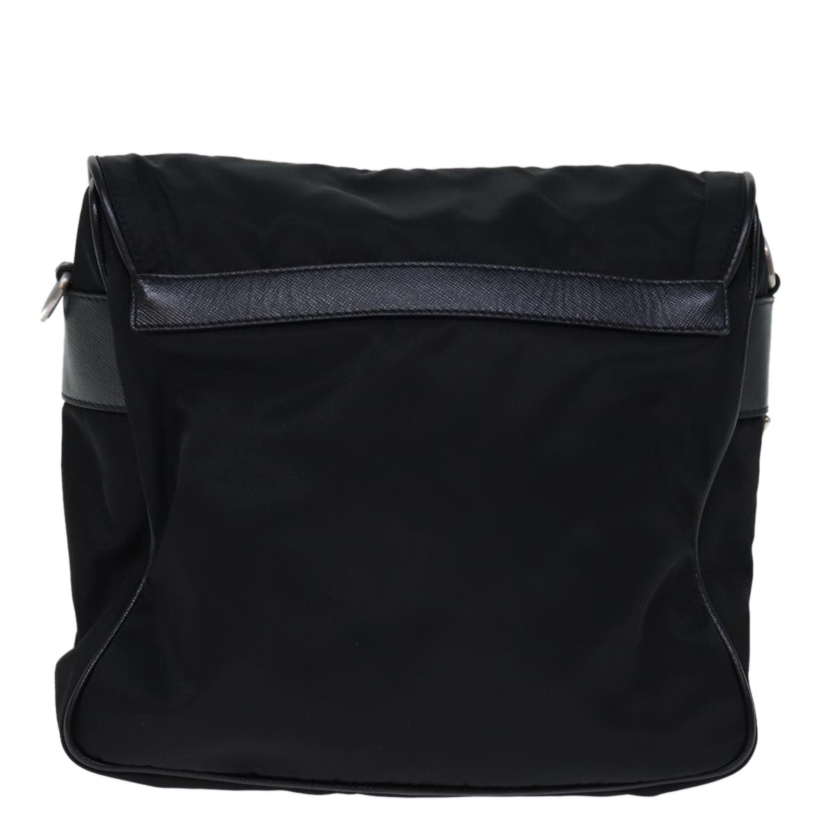 Prada Buckle Messenger Tessuto Black Nylon Shoulder Bag Bag (Pre-Owned)