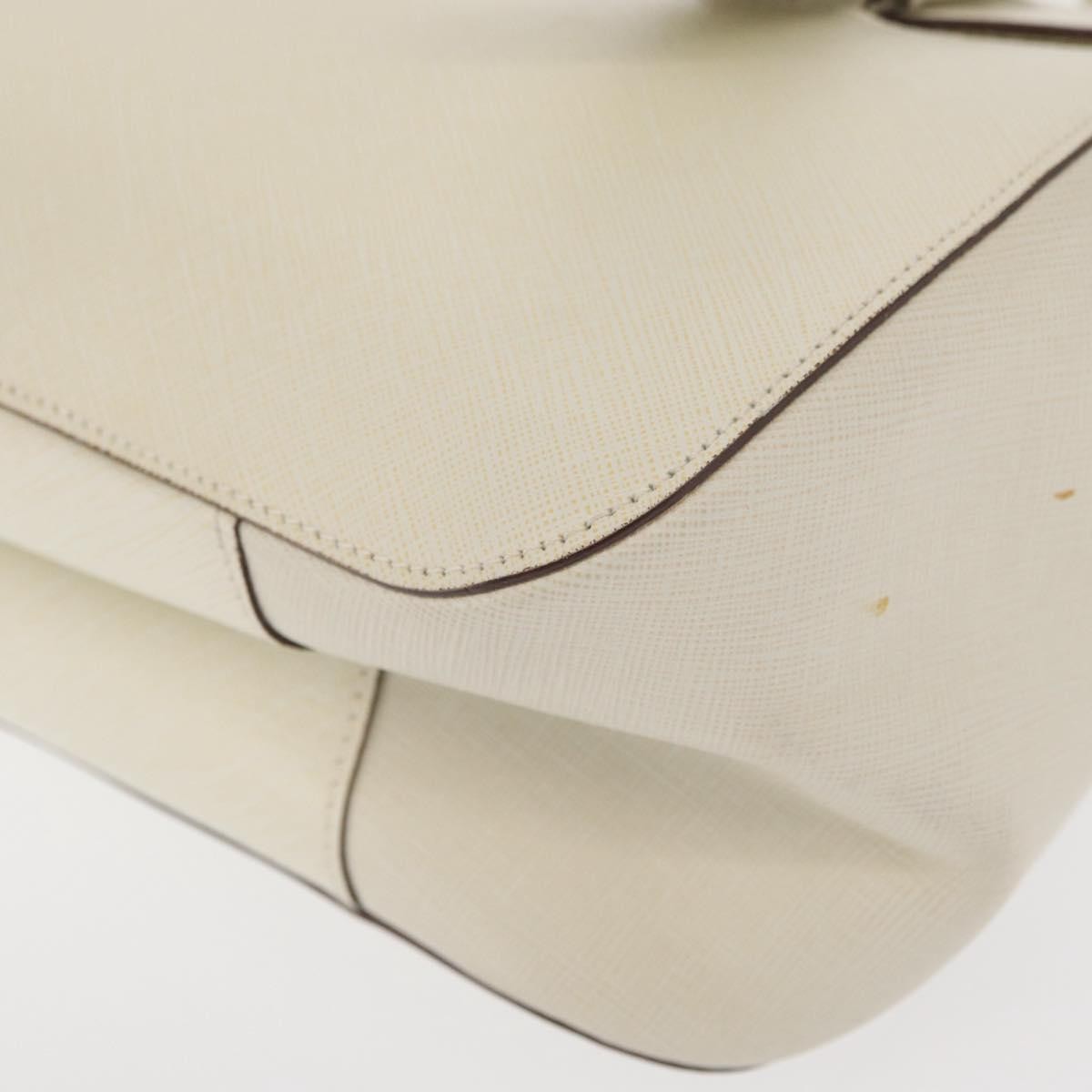 Salvatore Ferragamo Gancini Leather White Leather Shoulder Bag Bag (Pre-Owned)
