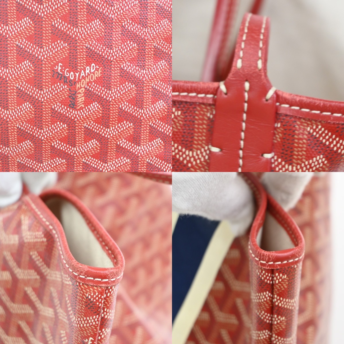 Goyard Saint Louis Reversible Coated Canvas And Printed Canvas Red Canvas Tote Bag Bag (Pre-Owned)