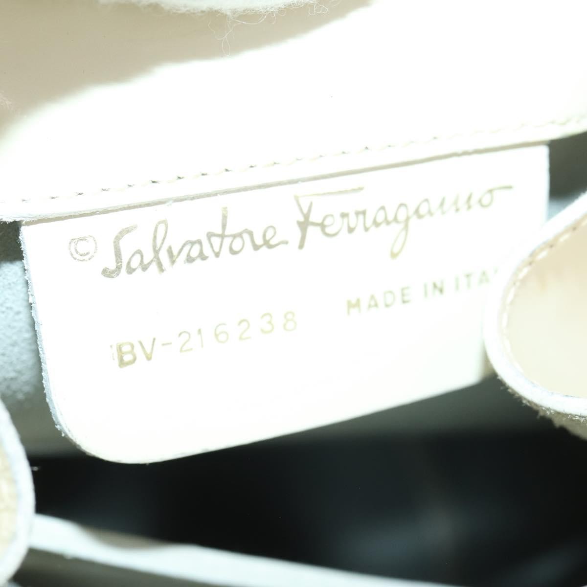 Salvatore Ferragamo Vintage Patent Leather White Patent_Leather Backpack Bag (Pre-Owned)