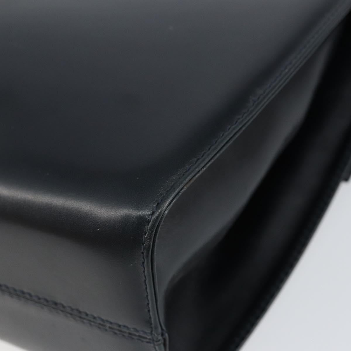Salvatore Ferragamo Gancini Leather Black Leather Shoulder Bag Bag (Pre-Owned)