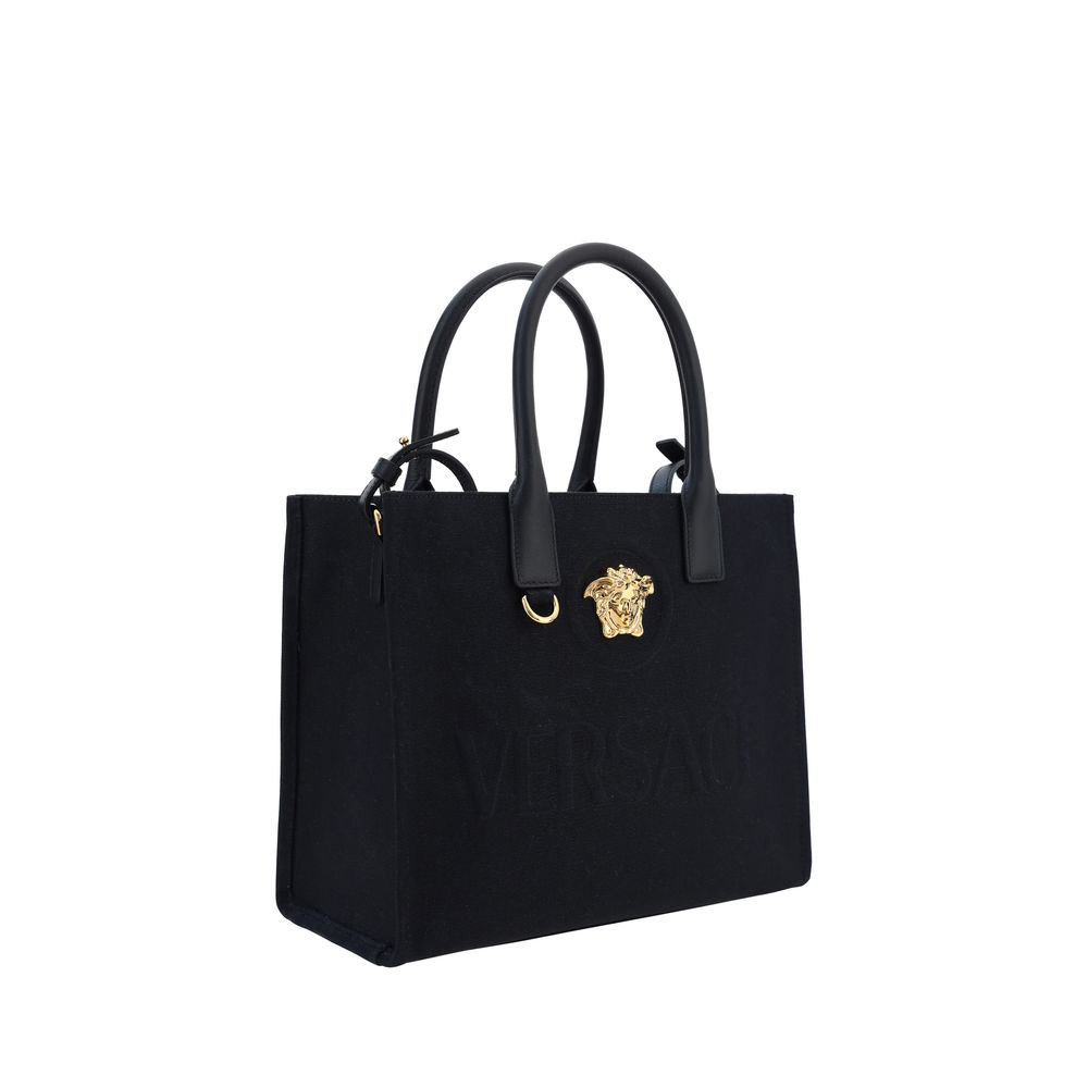 Versace Black Cotton Shoulder Women's Bag