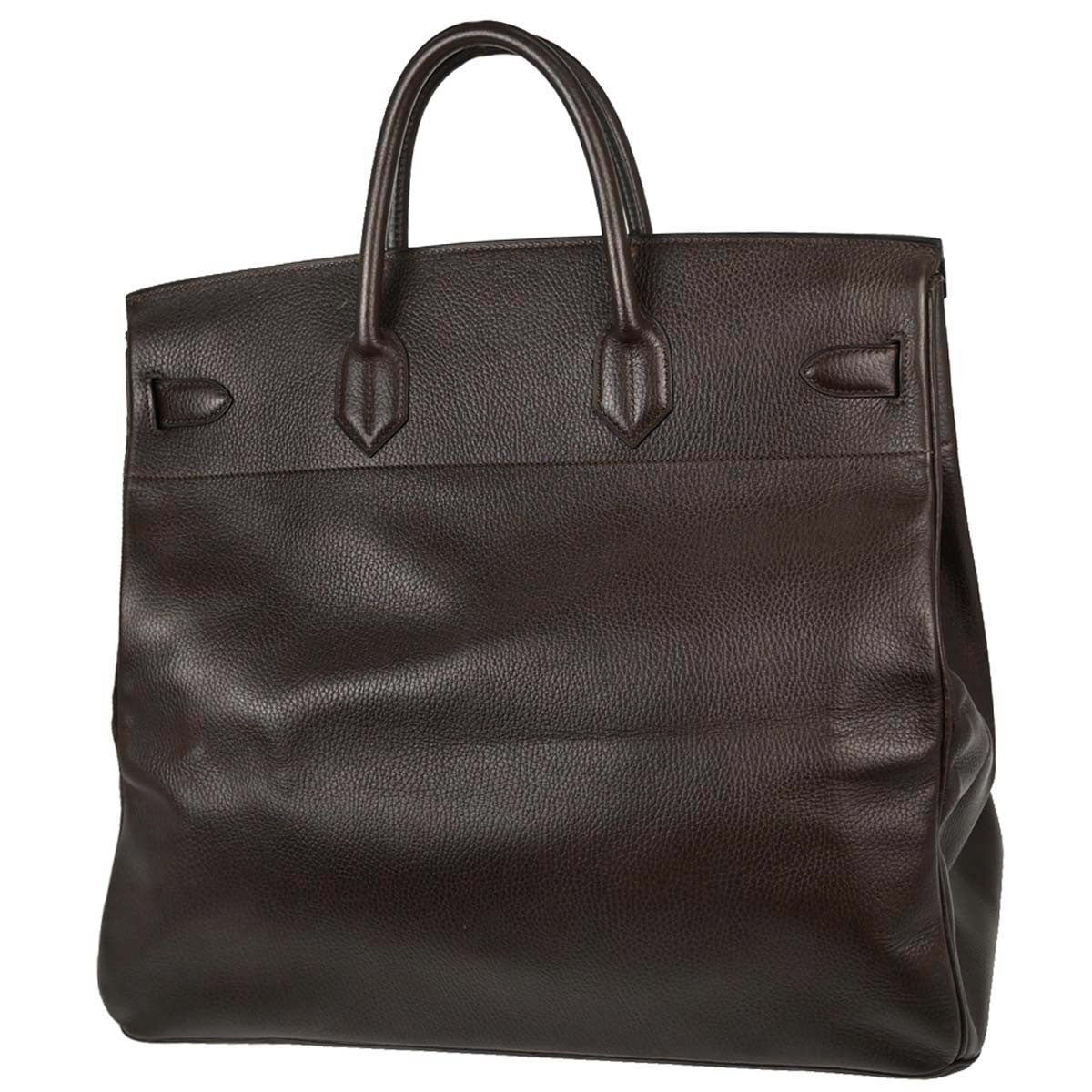Hermes Hac Birkin Brown Ardennes With Gold Hardware Brown Leather Handbag (Pre-Owned)