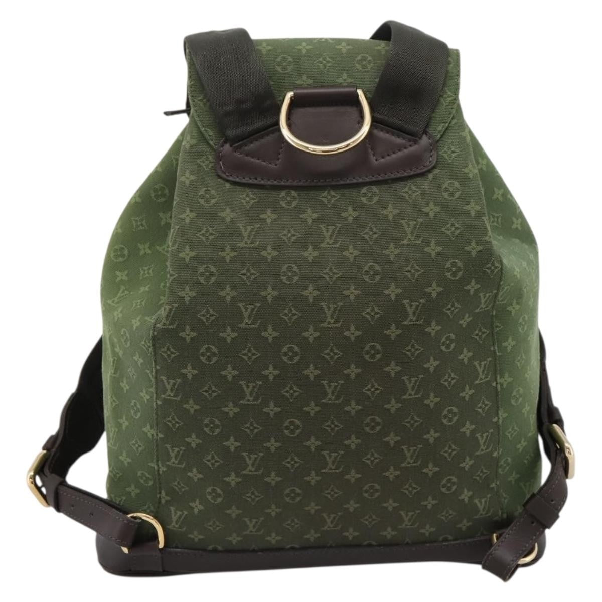 Louis Vuitton Vintage Montsouris Mini Lin Khaki Canvas Backpack Bag (Pre-Owned)