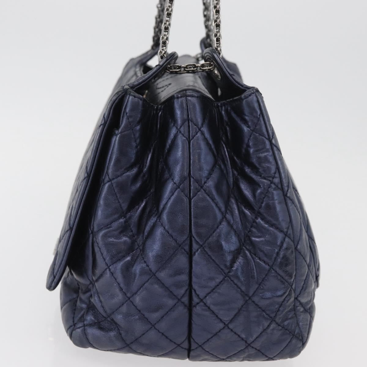 Chanel Accordion Reissue Flap Quilted Calfskin Blue Leather Shoulder Bag Bag (Pre-Owned)