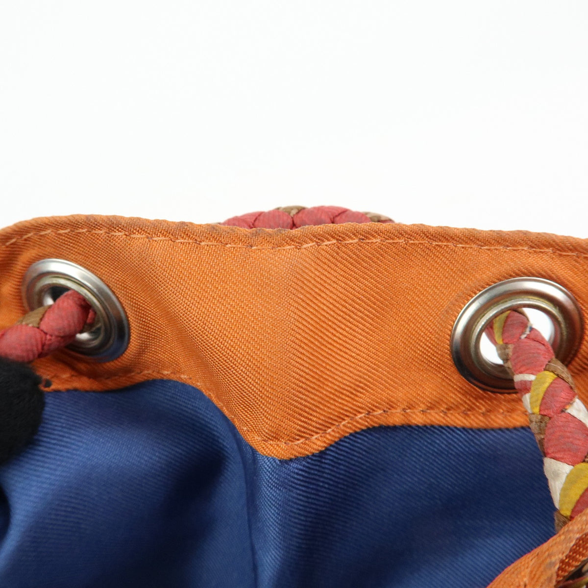Hermes Soie Cool Printed Silk And Calfskin Orange Silk Handbag (Pre-Owned)