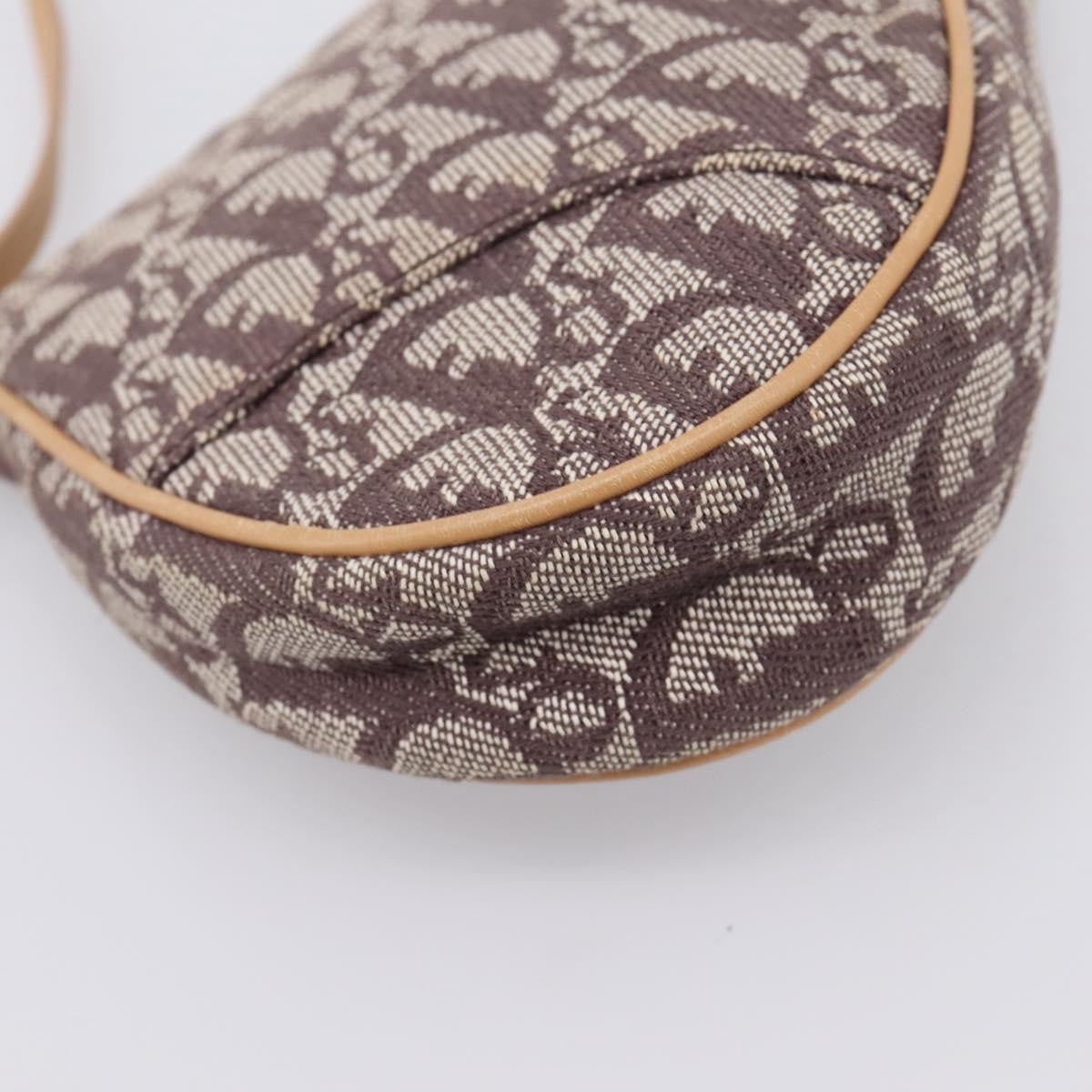 Christian Dior Vintage Saddle Bag Canvas Brown Canvas Clutche & Pouche Bag (Pre-Owned)