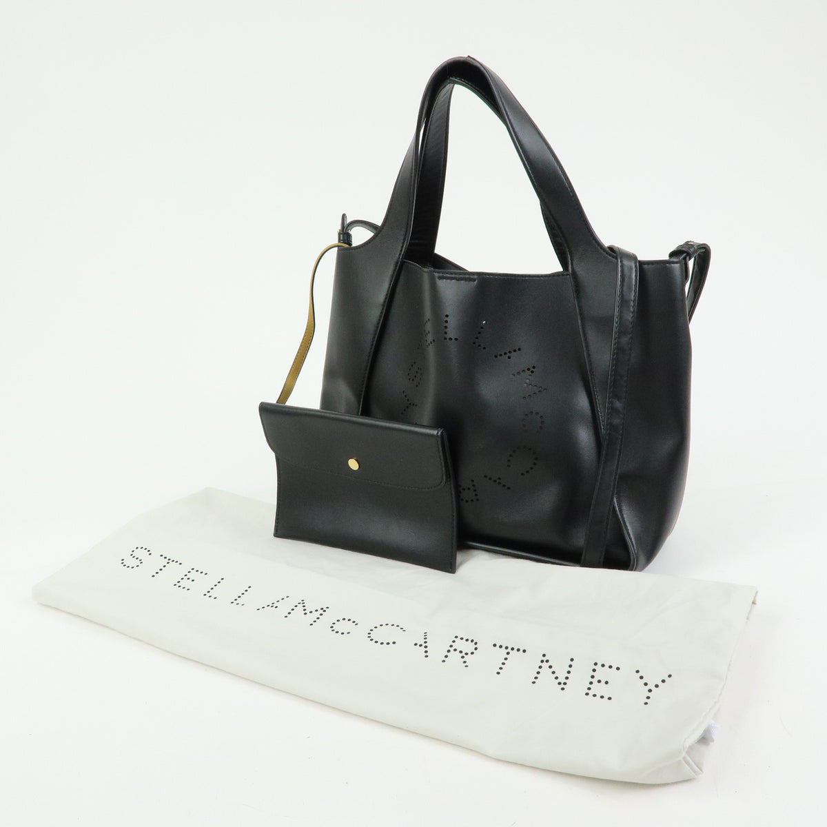 Stella Mccartney Alter Faux Leather Black Synthetic Tote Bag Bag (Pre-Owned)