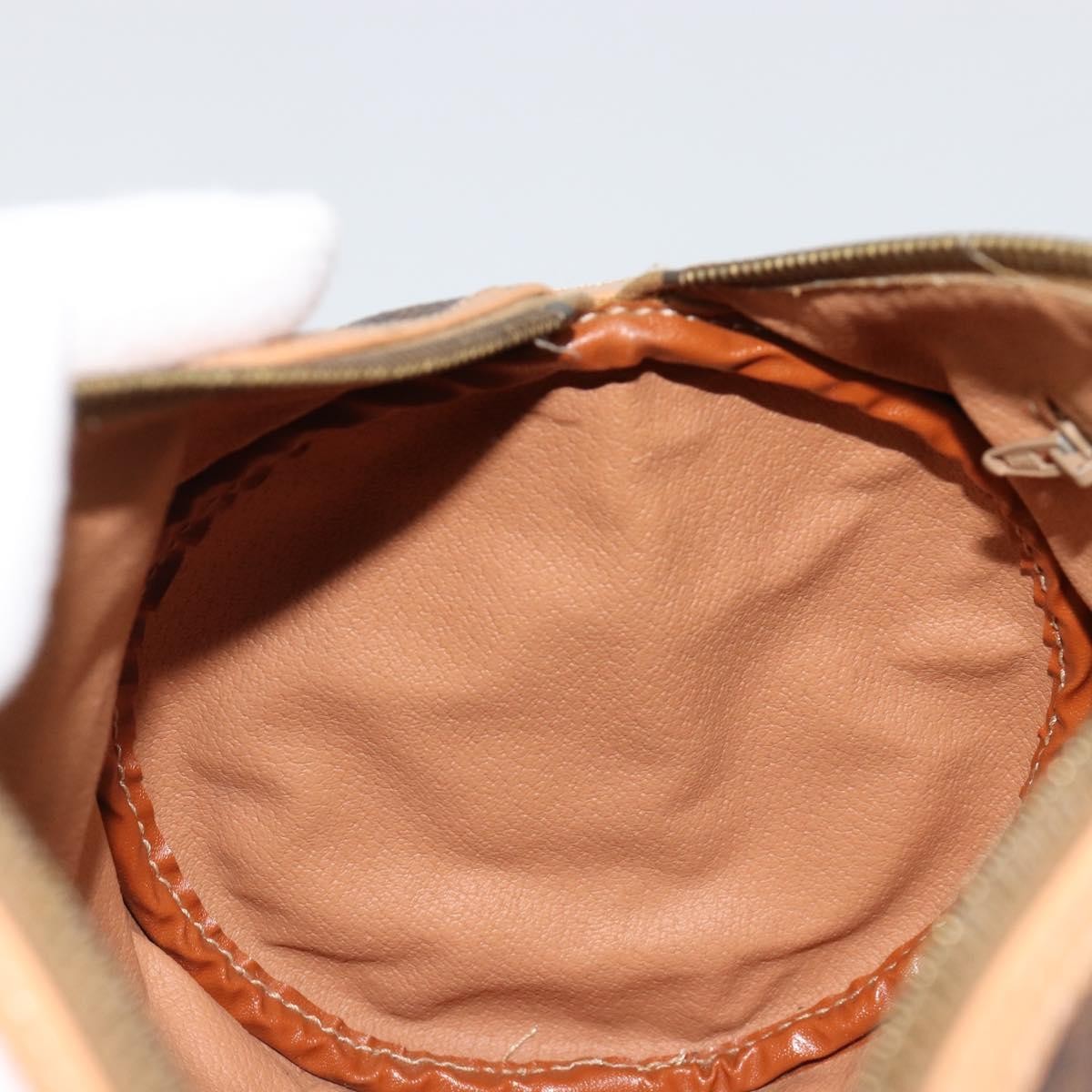 Celine Vintage Barrel Macadam Canvas & Leather Brown Pvc Handbag (Pre-Owned)