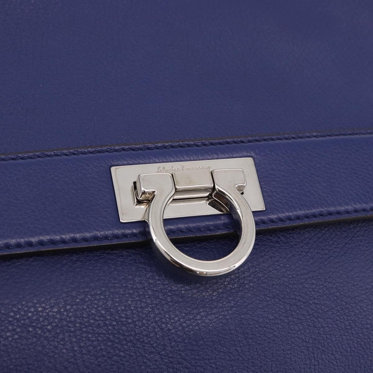 Salvatore Ferragamo Sofia Satchel Leather Blue Leather Handbag (Pre-Owned)