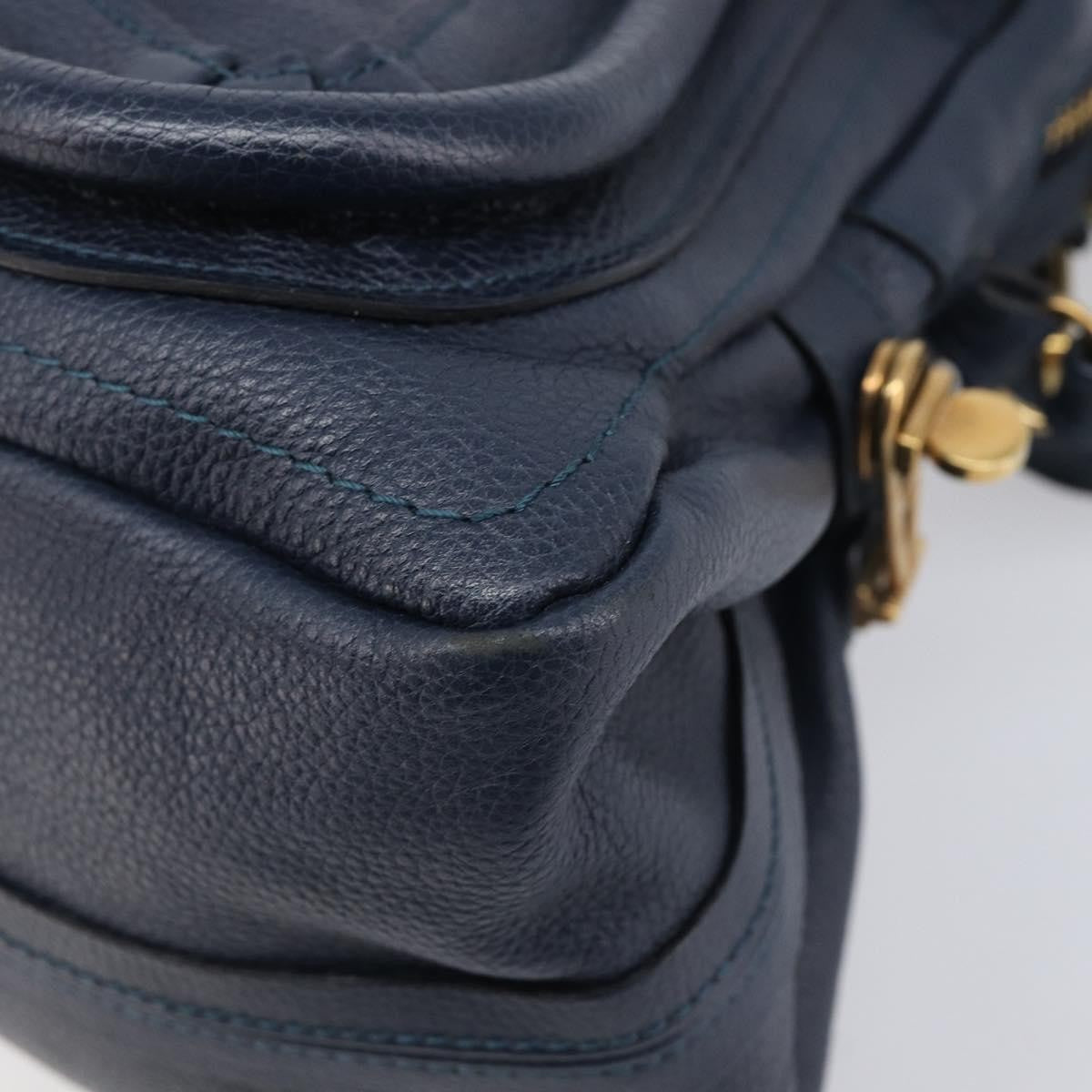 Chloe Paraty Top Handle Leather Navy Leather Handbag (Pre-Owned)