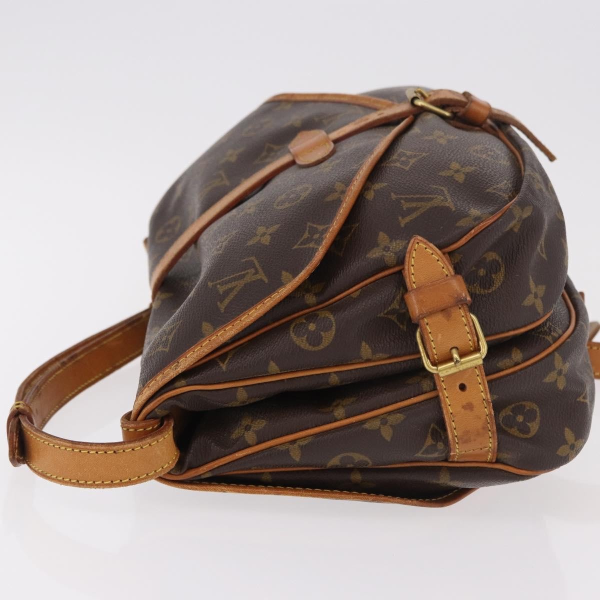 Louis Vuitton Saumur Handbag Monogram Canvas Brown Canvas Handbag (Pre-Owned)