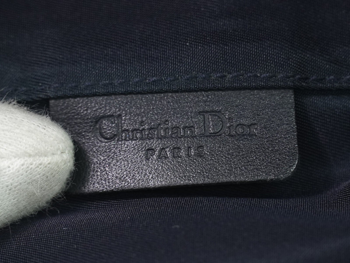 Christian Dior Saddle Zip Diorissimo Canvas Navy Canvas Clutche & Pouche Bag (Pre-Owned)