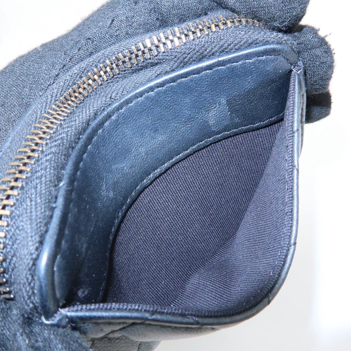 Chanel So Black Cc Zip Coin Purse Quilted Lambskin Black Leather Wallets Accessory (Pre-Owned)