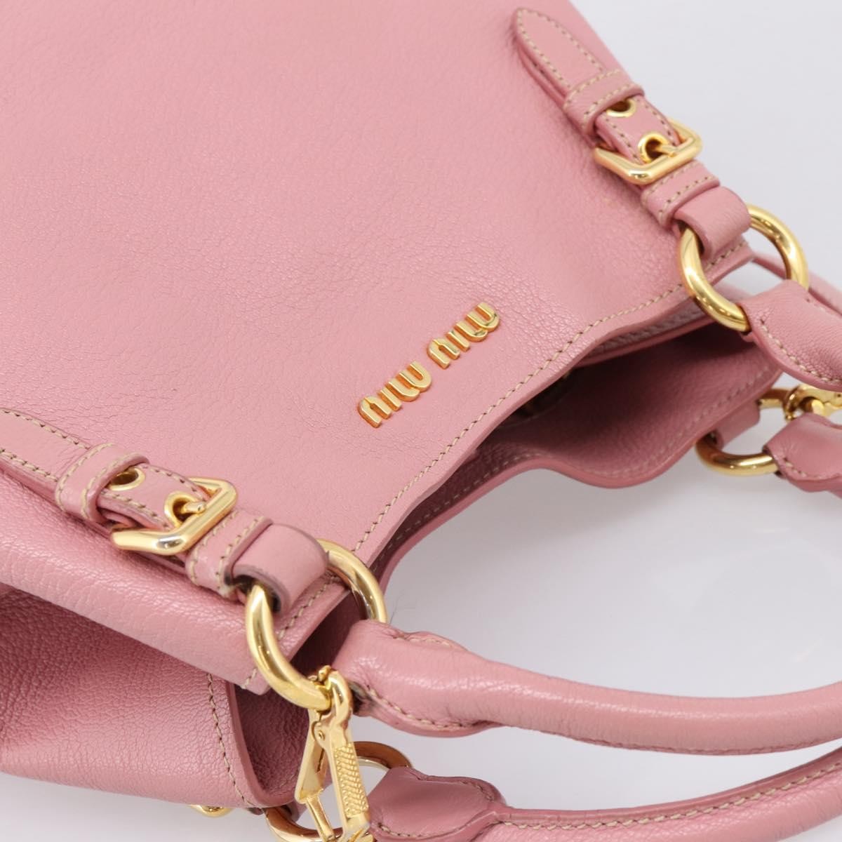 Miu Miu Madras Convertible Leather Pink Leather Tote Bag Bag (Pre-Owned)