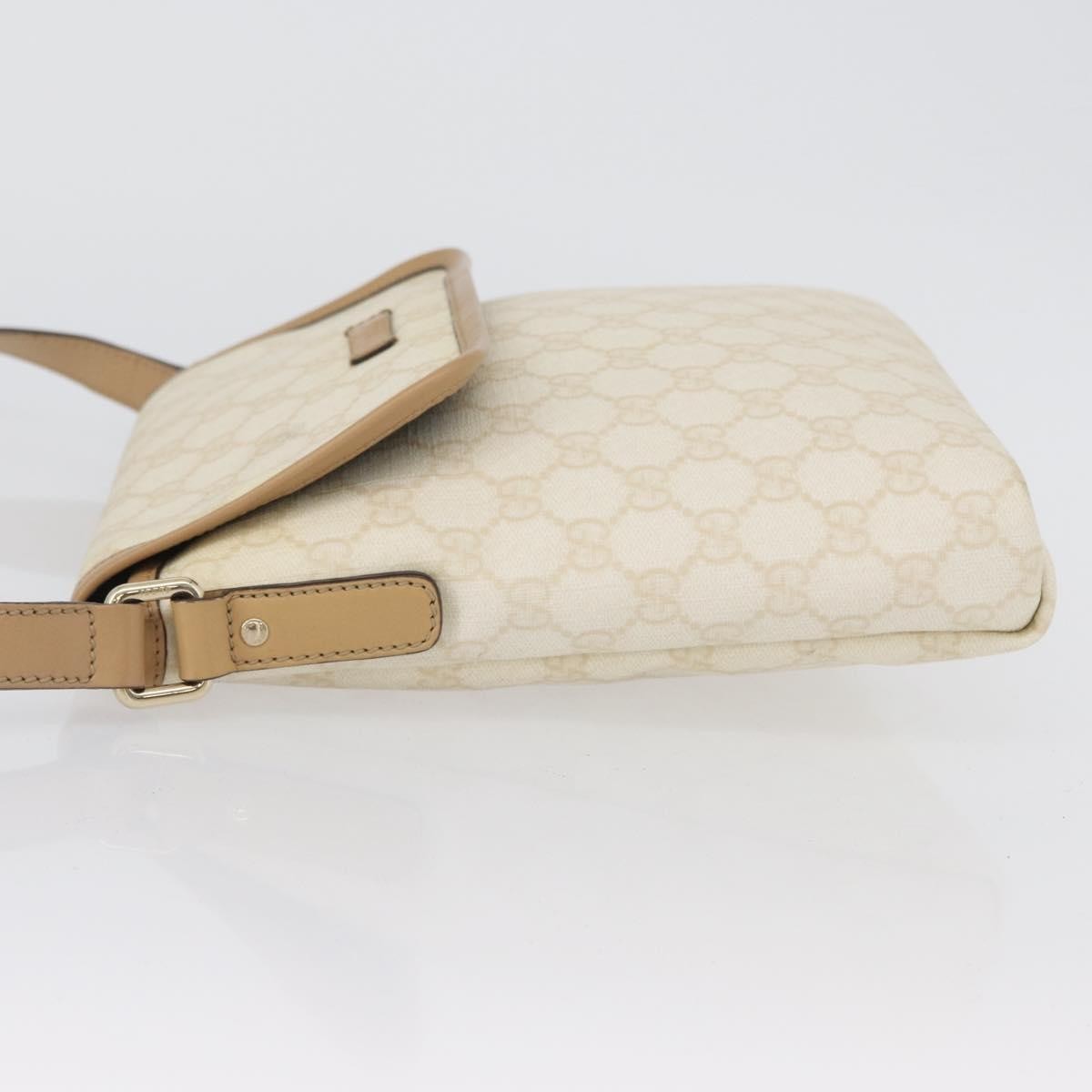 Gucci Flap Messenger Gg Coated Canvas Beige Canvas Shoulder Bag Bag (Pre-Owned)