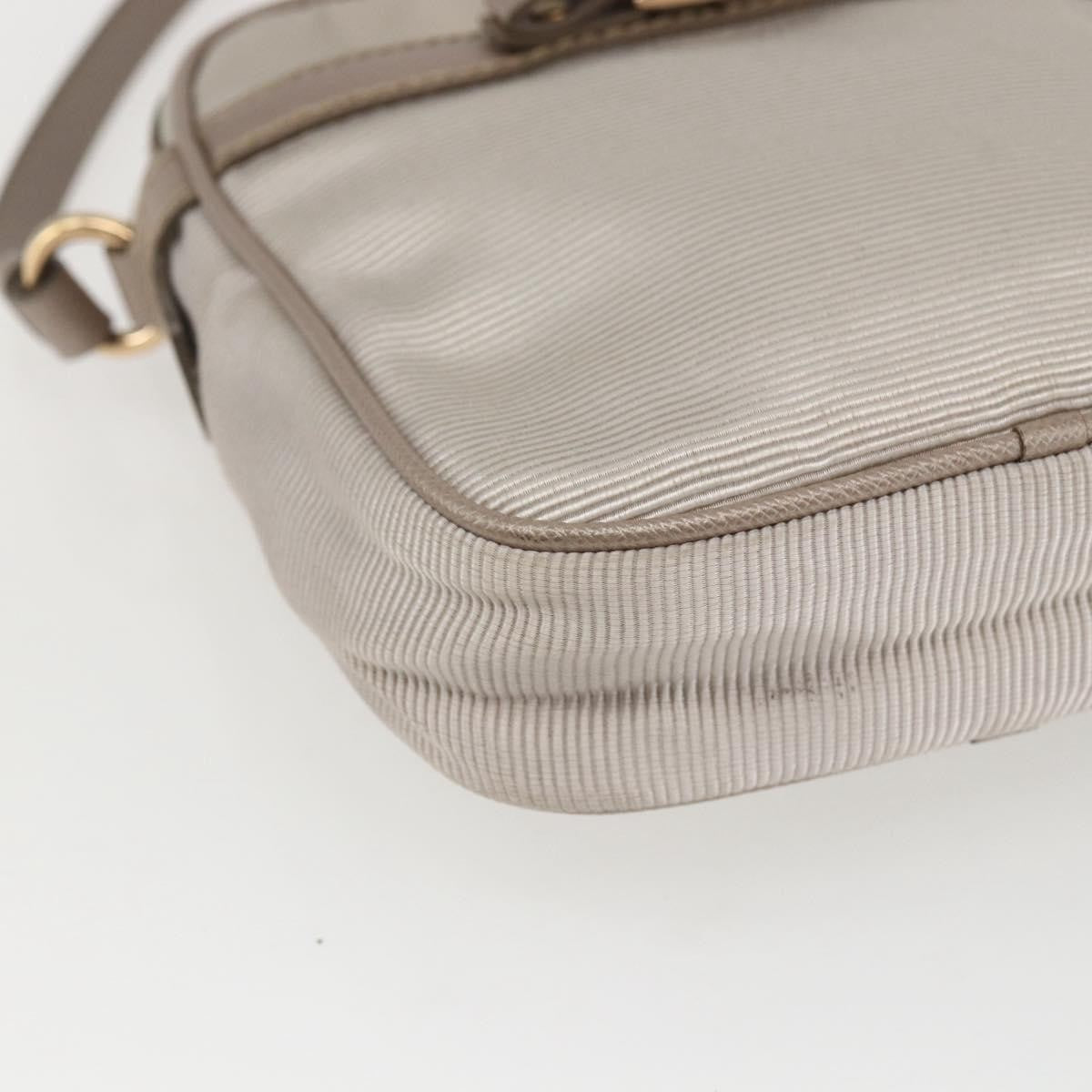 Salvatore Ferragamo Vala Nylon Beige Nylon Shoulder Bag Bag (Pre-Owned)