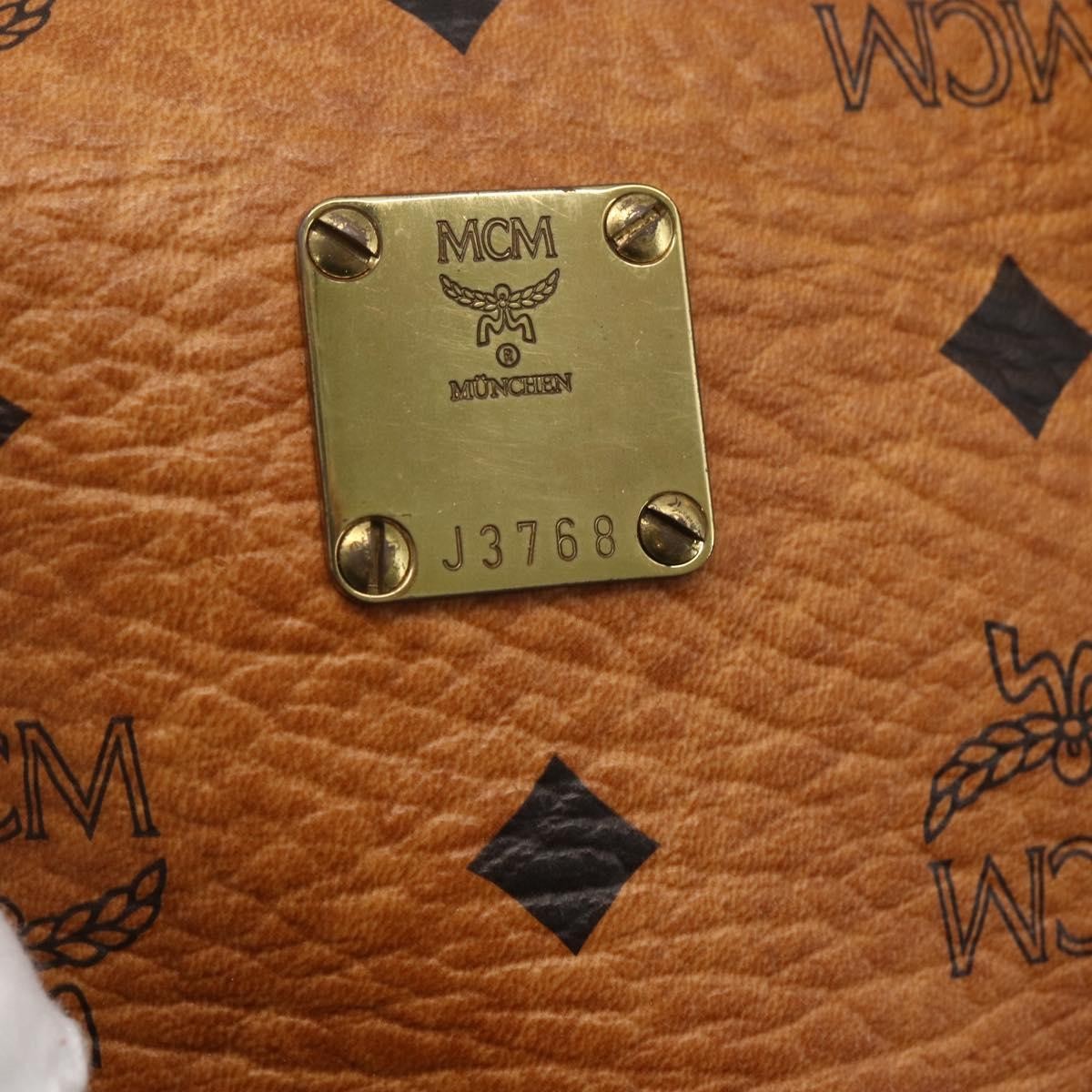 MCM Visetos Logogramme Canvas And Leather Brown Canvas Handbag (Pre-Owned)