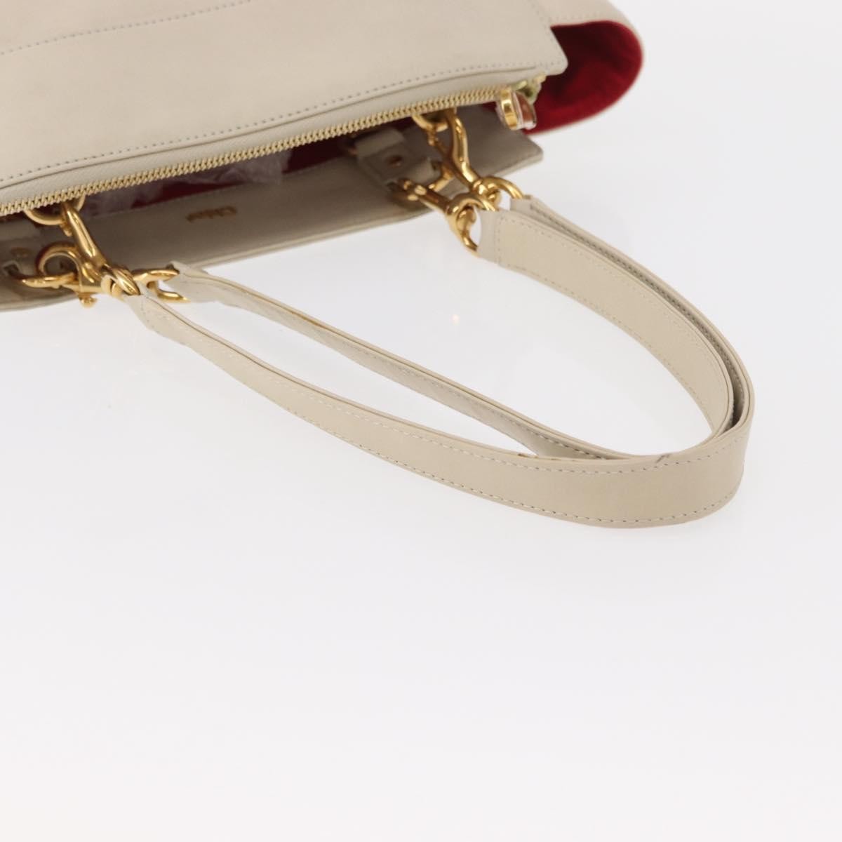 Chloe Eden Leather White Leather Tote Bag Bag (Pre-Owned)
