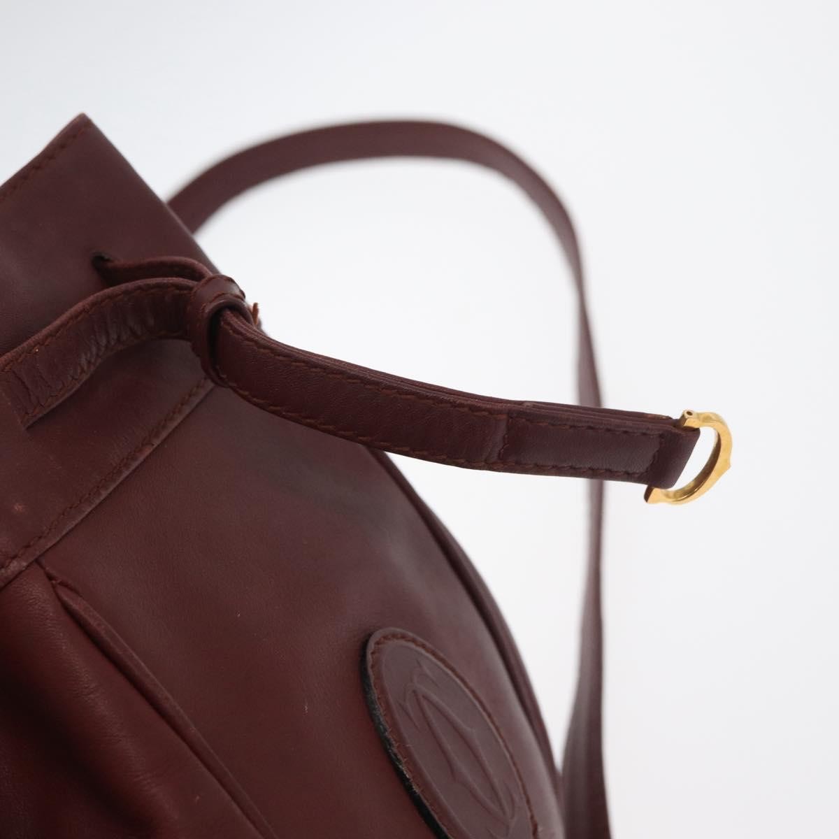 Cartier Must De Cartier Leather Burgundy Leather Shoulder Bag Bag (Pre-Owned)