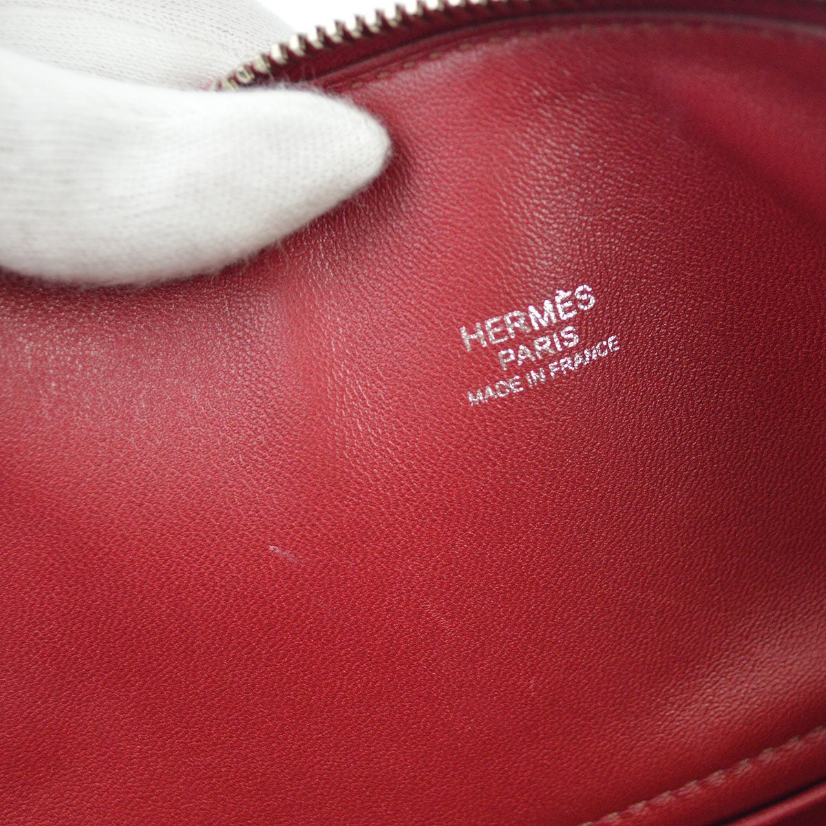 Hermes Bolide Clemence Red Leather Handbag (Pre-Owned)