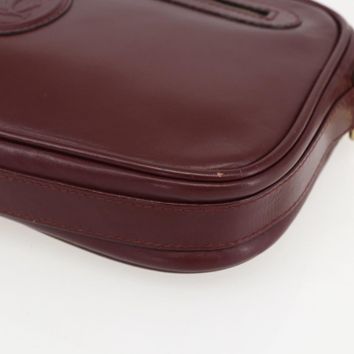 Cartier Must De Cartier Leather Burgundy Leather Shoulder Bag Bag (Pre-Owned)