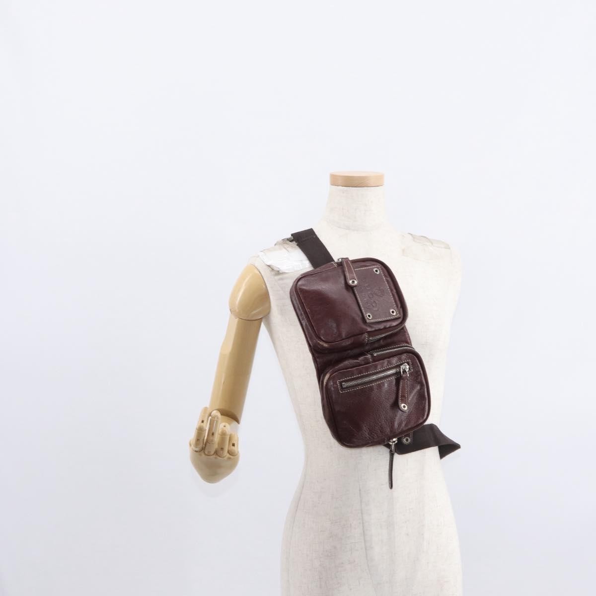 Gucci Belt Leather Burgundy Leather Shoulder Bag Bag (Pre-Owned)