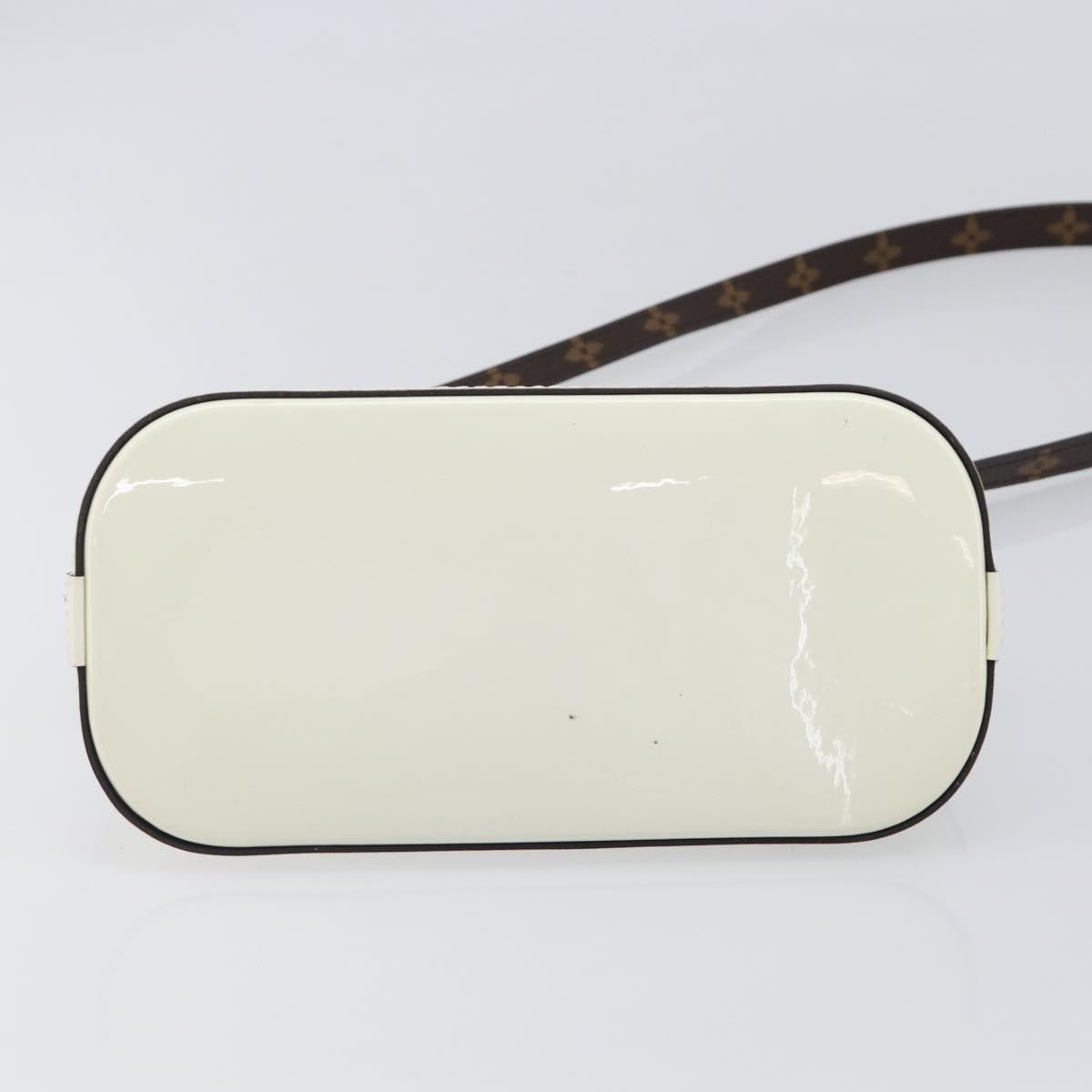 Louis Vuitton Alma Chain Vernis With Monogram Canvas White Patent_Leather Handbag (Pre-Owned)