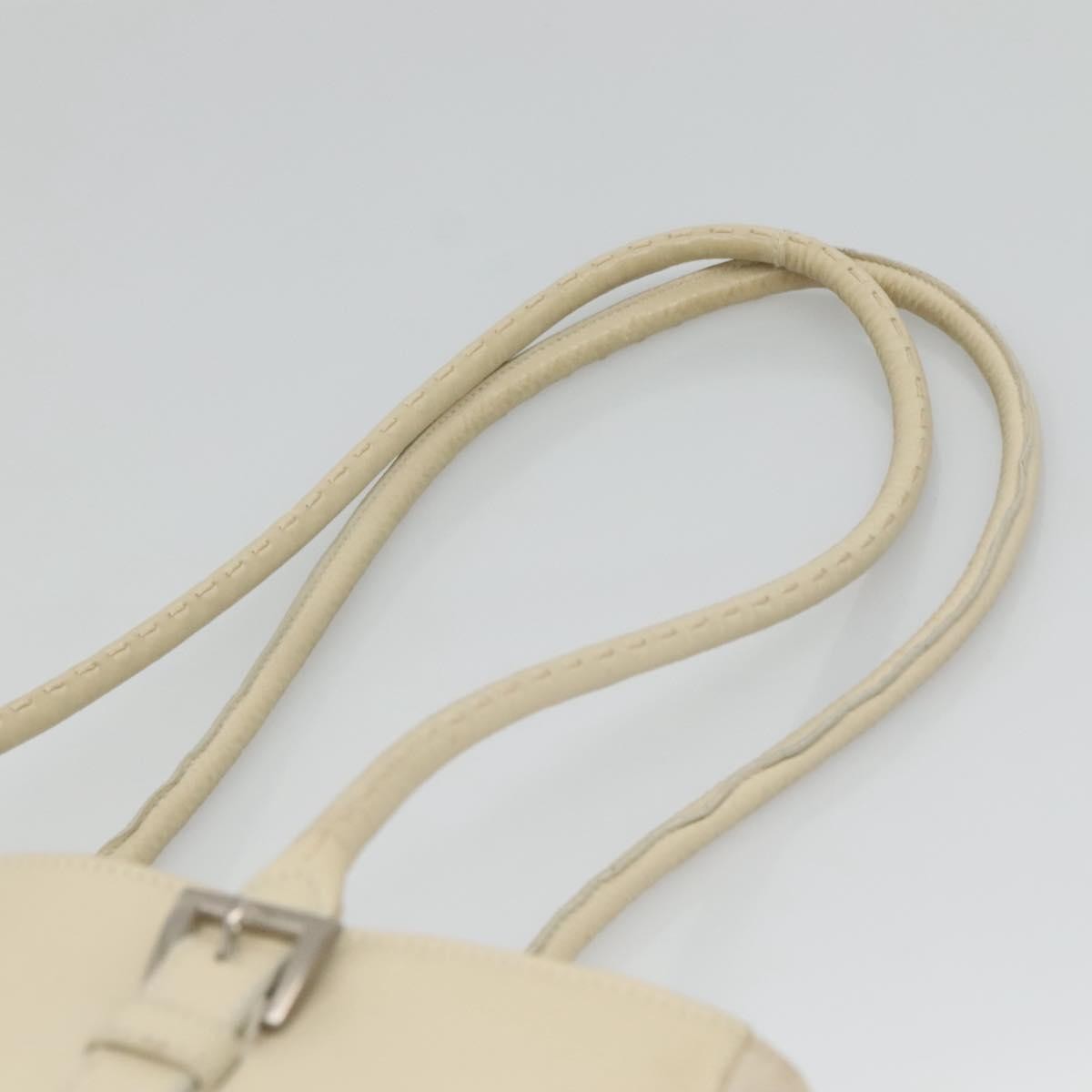 Prada Vintage Nylon And Leather White Leather Shoulder Bag Bag (Pre-Owned)