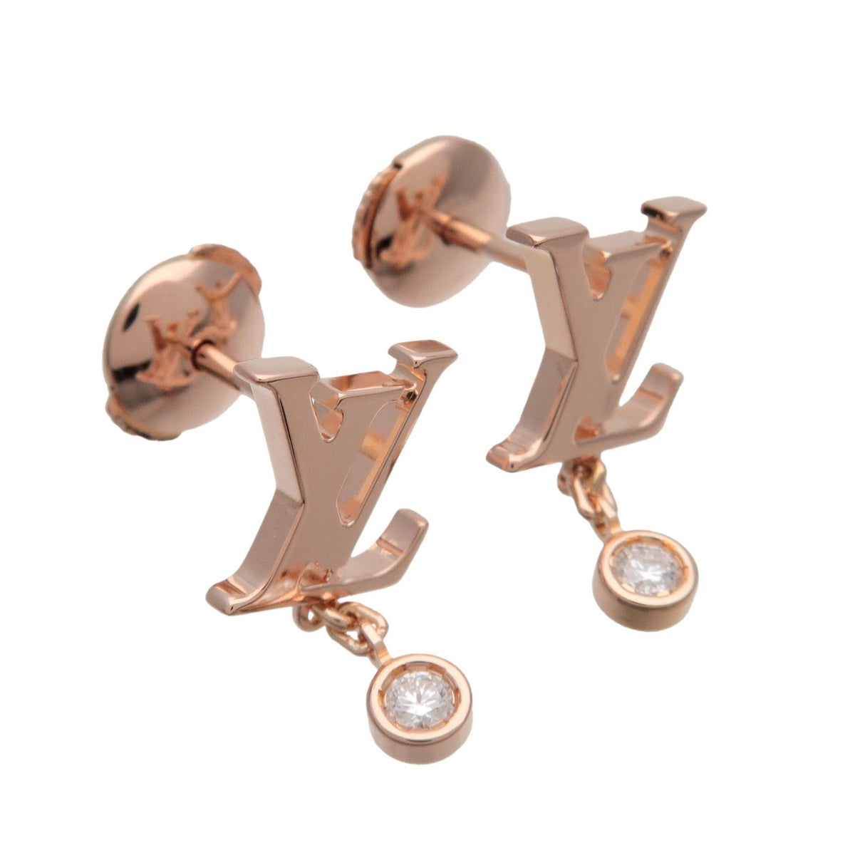 Louis Vuitton Idylle Blossom Lv Ear Stud 18K Yellow Gold With Diamond Gold Rose_Gold Earrings Jewelry (Pre-Owned)