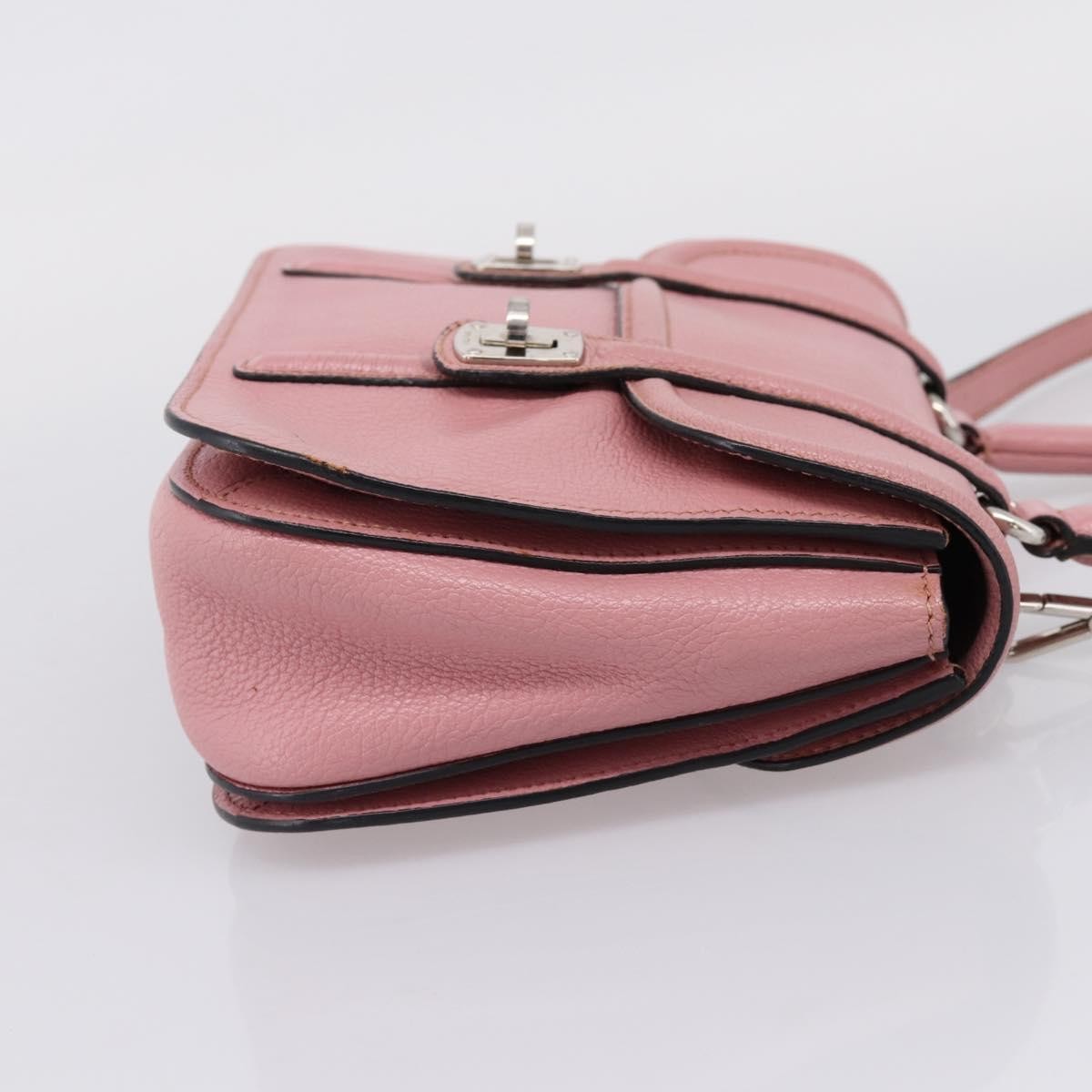 Miu Miu Beau Top Handle Leather Pink Leather Handbag (Pre-Owned)
