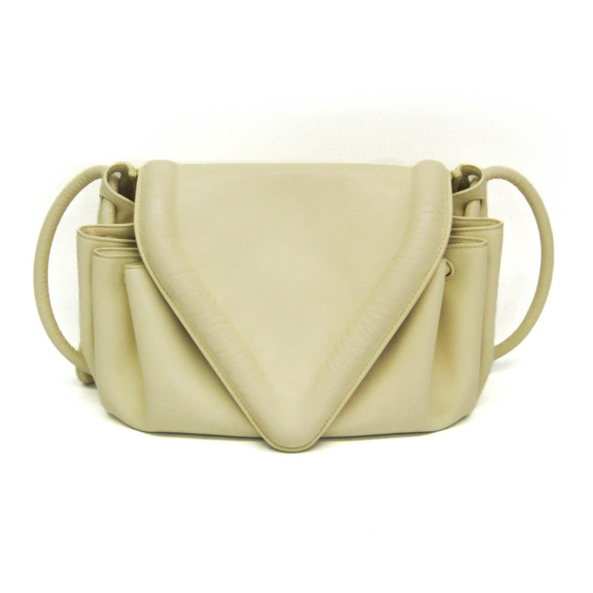 Bottega Veneta Beak Leather Beige Leather Crossbody Bag Bag (Pre-Owned)