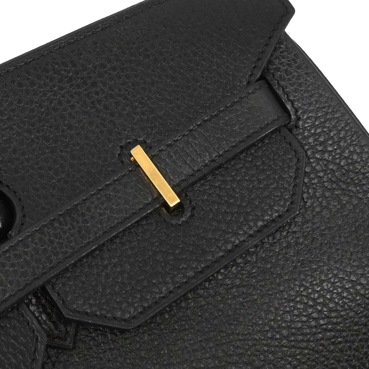 Hermes Birkin Black Ardennes With Gold Hardware Black Leather Handbag (Pre-Owned)