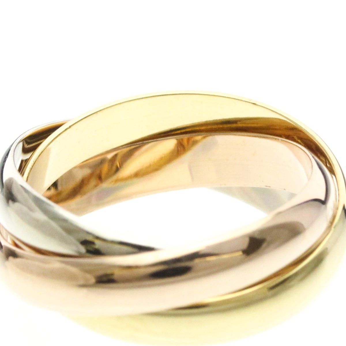 Cartier Trinity 18K Tricolor Gold Gold Gold Ring Jewelry (Pre-Owned)