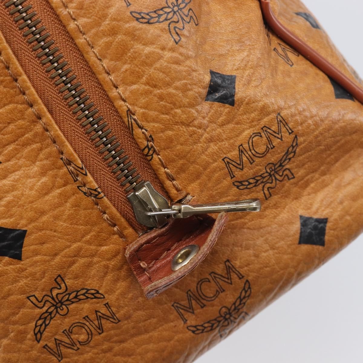 MCM Visetos Logogramme Leather Brown Leather Handbag (Pre-Owned)