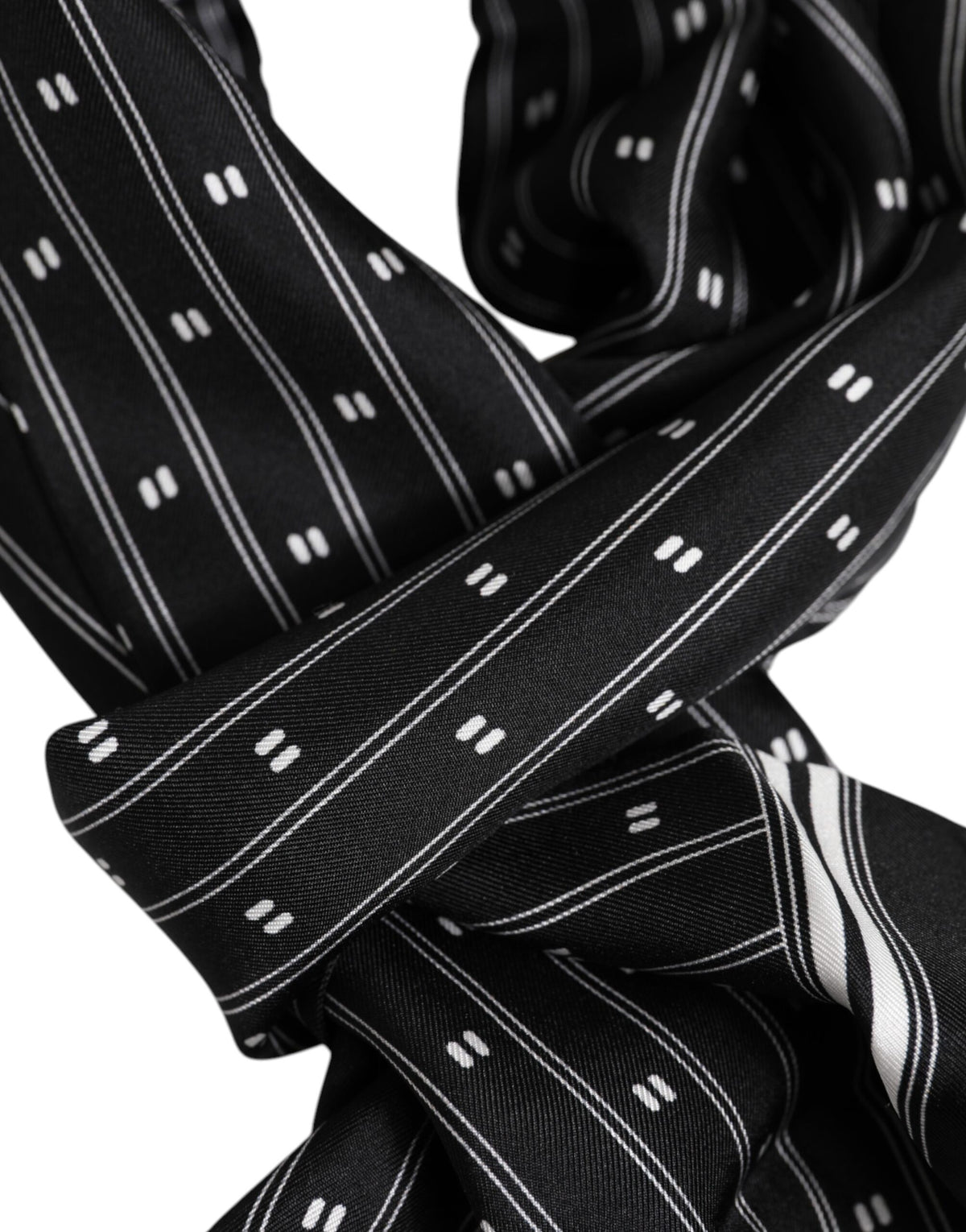 Dolce & Gabbana Black Silk Daisy Chiffon Long Stole Women's Scarf