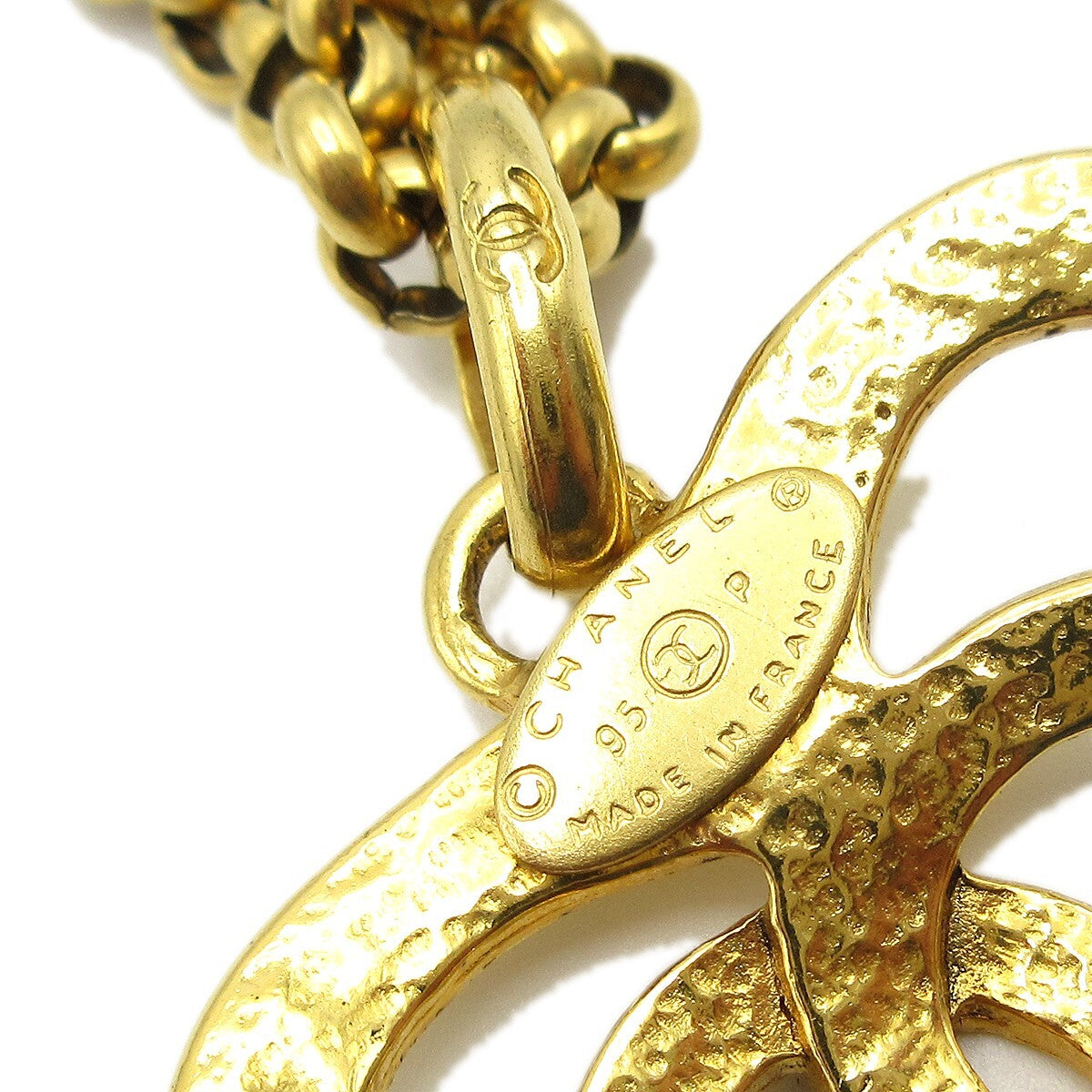 Chanel Cc Heart Pendant Metal Gold Gold_Plated Necklace Jewelry (Pre-Owned)